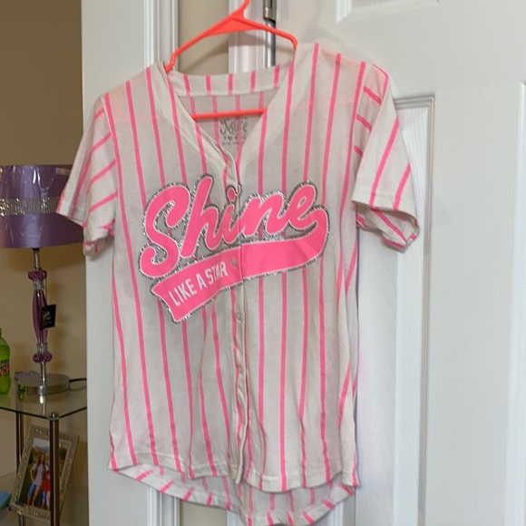 6 For 2pink Glitter Baseball Jersey 